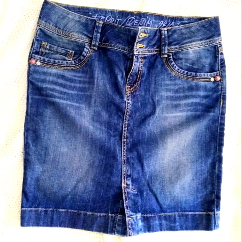 Esprit Denim Blue Jeans Denim Pencil Skirt Size 28